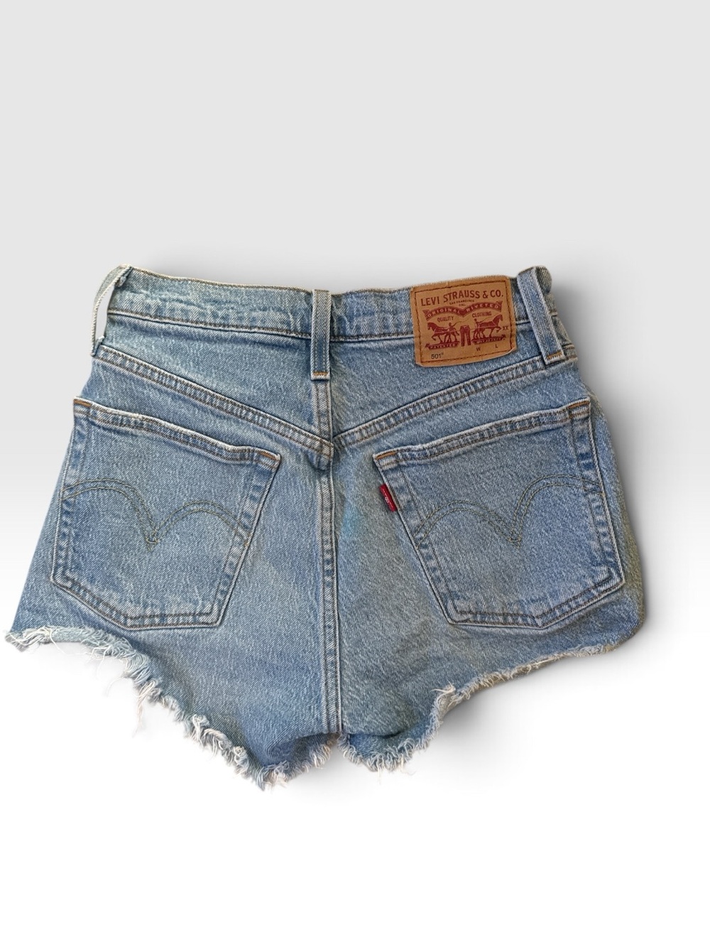 Levi's Light Blue Distressed Denim Cutoff Shorts